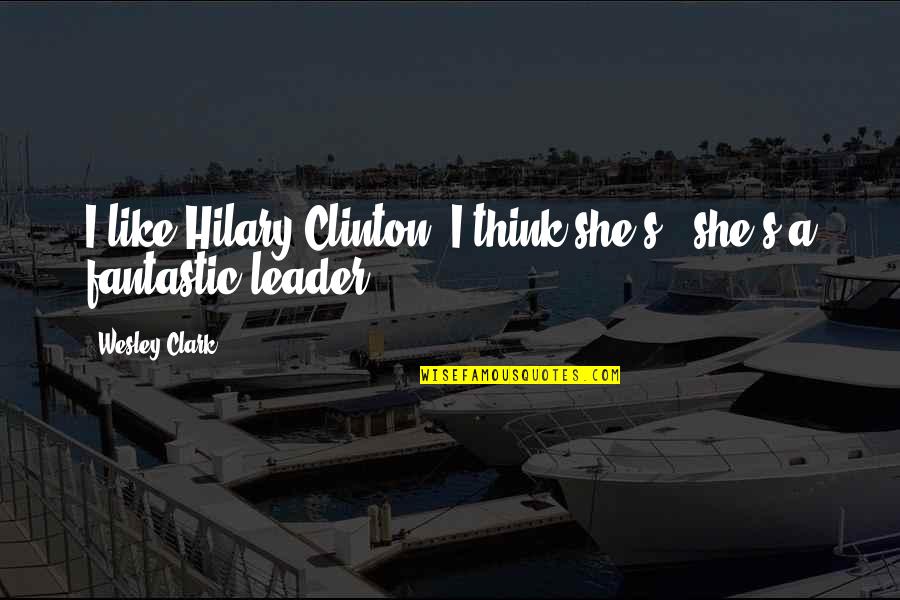 Brilliancy Chess Quotes By Wesley Clark: I like Hilary Clinton. I think she's -