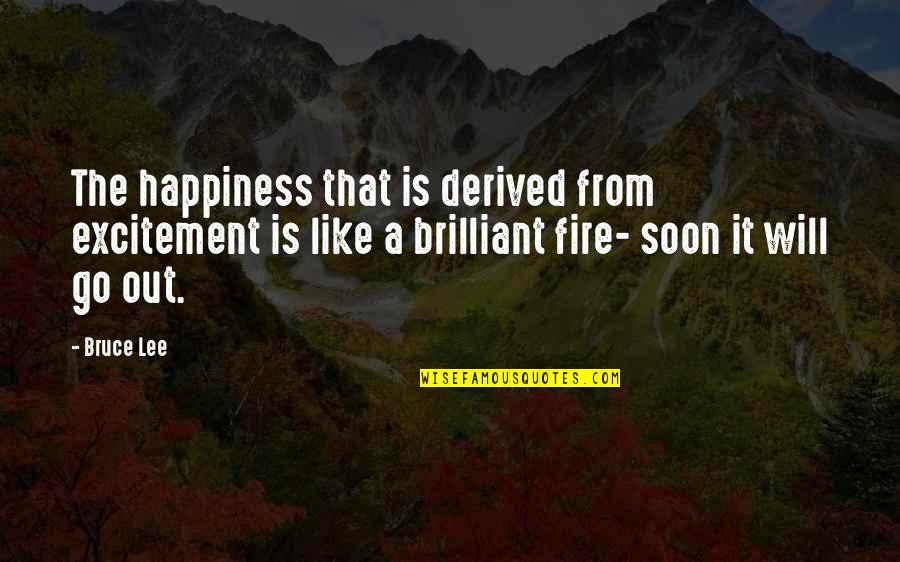 Brilliant Happiness Quotes By Bruce Lee: The happiness that is derived from excitement is