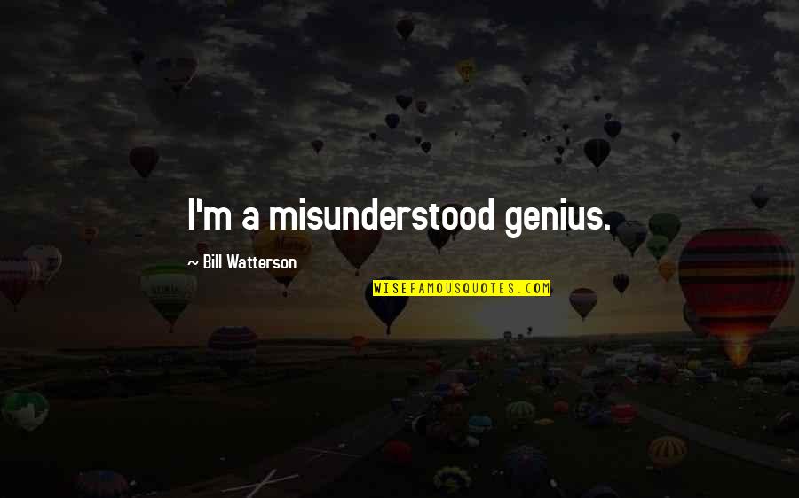 Brilliant Wise Quotes By Bill Watterson: I'm a misunderstood genius.