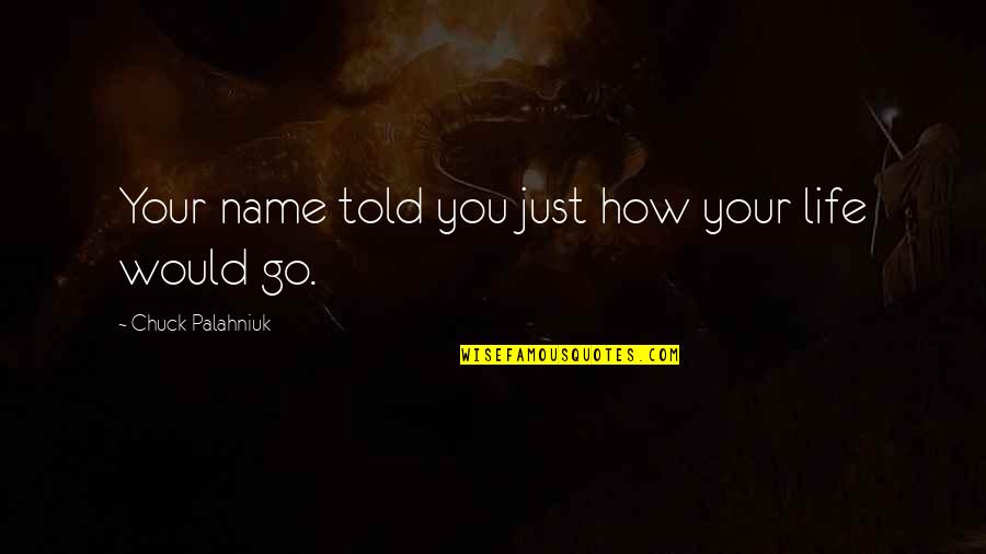 Brilliantly Funny Quotes By Chuck Palahniuk: Your name told you just how your life