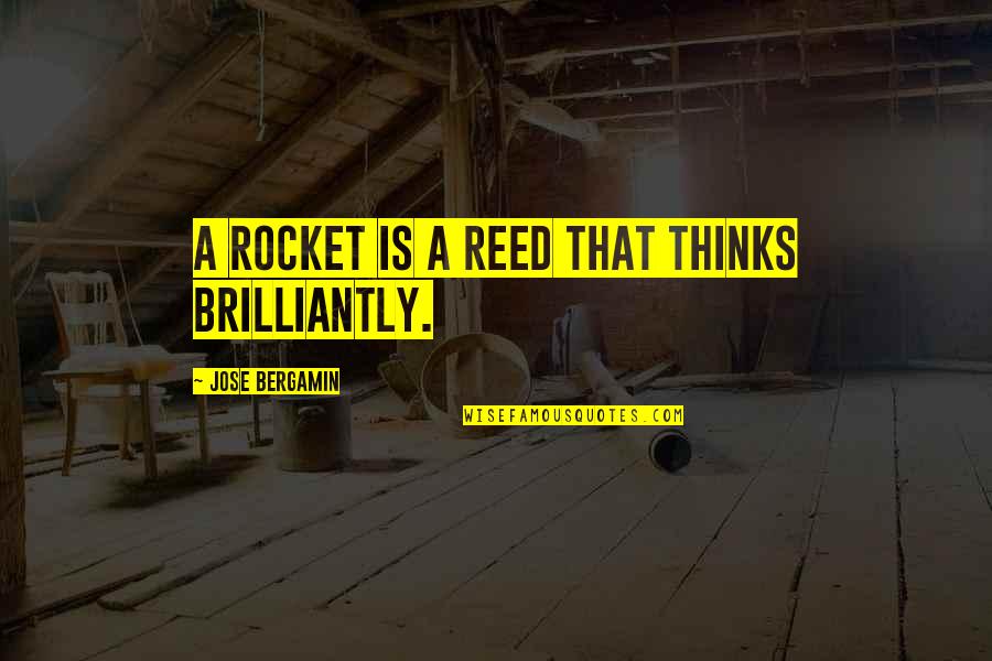 Brilliantly Quotes By Jose Bergamin: A rocket is a reed that thinks brilliantly.