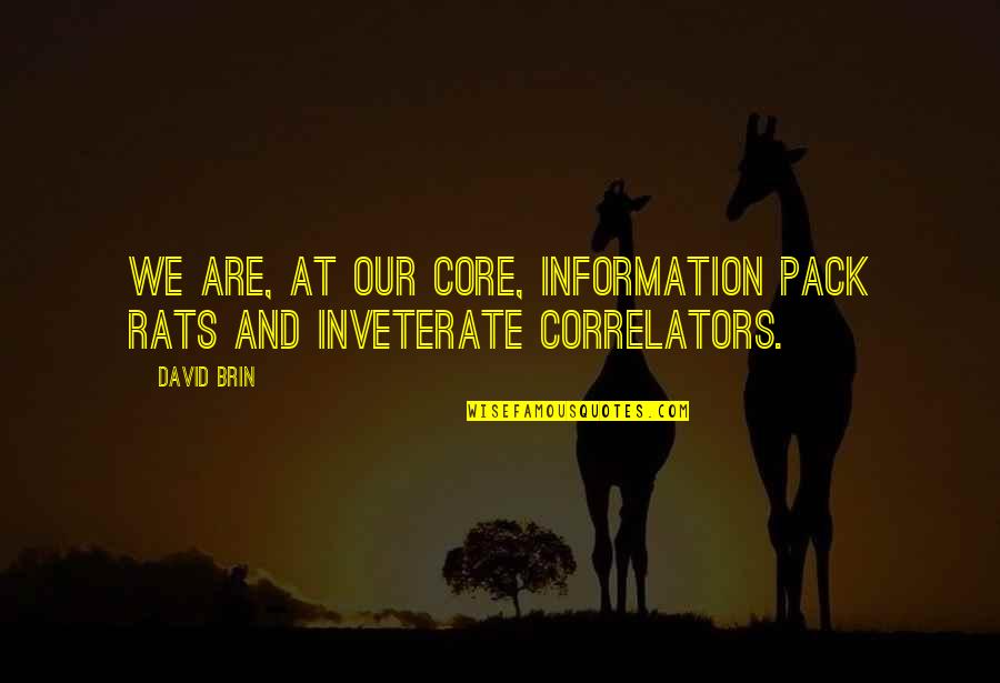 Brin Quotes By David Brin: We are, at our core, information pack rats
