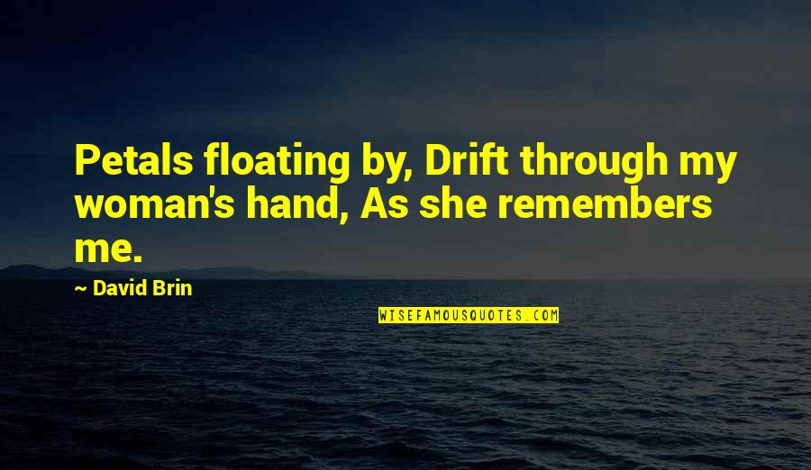 Brin Quotes By David Brin: Petals floating by, Drift through my woman's hand,