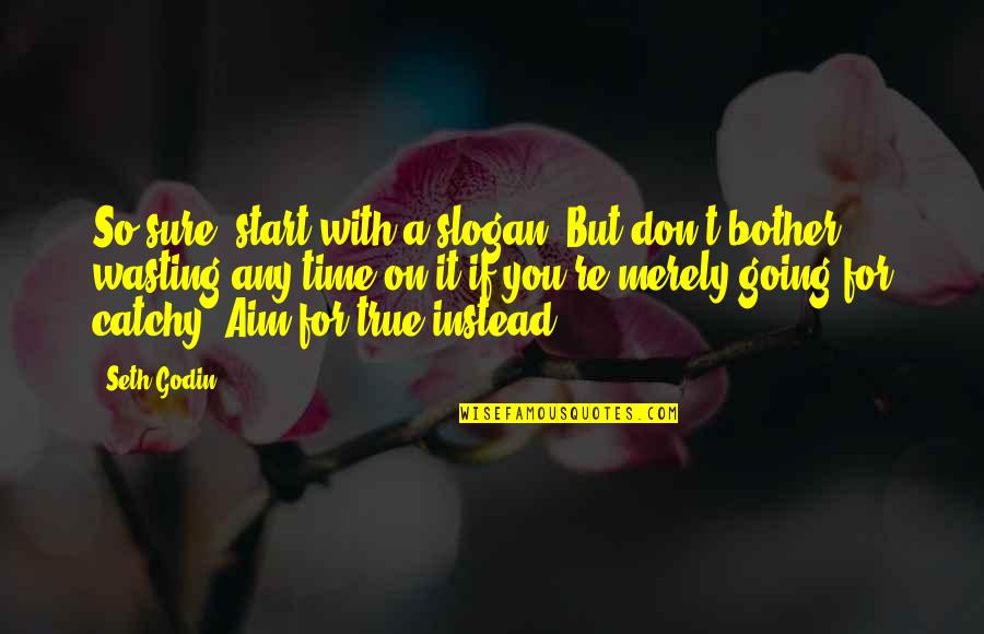 Brindavan Quotes By Seth Godin: So sure, start with a slogan. But don't
