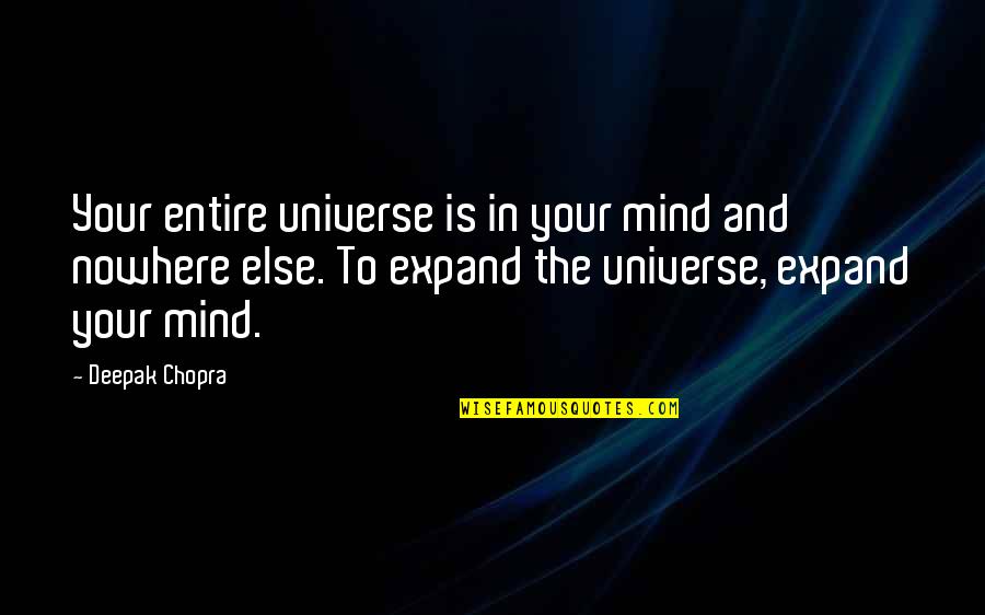 Brinemo O Quotes By Deepak Chopra: Your entire universe is in your mind and