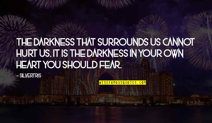 Bring Forward Quotes By Silvertris: The darkness that surrounds us cannot hurt us.