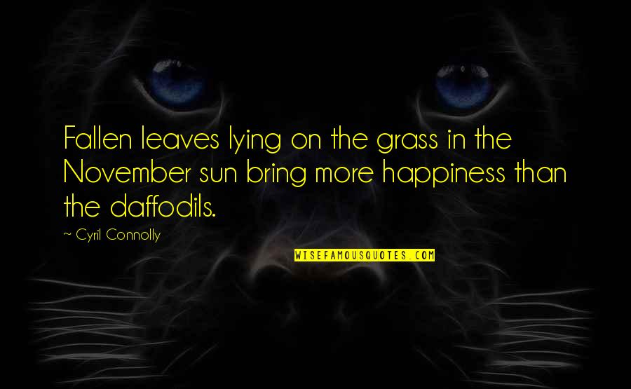 Bring Happiness Quotes By Cyril Connolly: Fallen leaves lying on the grass in the