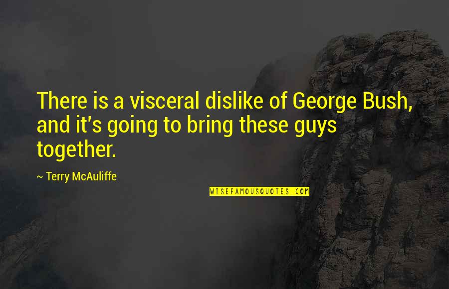 Bring It Quotes By Terry McAuliffe: There is a visceral dislike of George Bush,