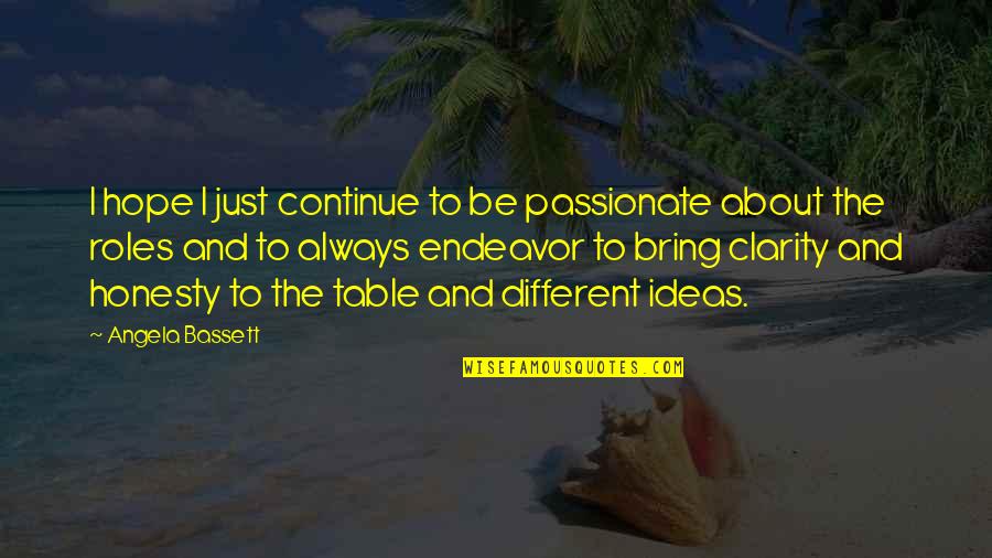 Bring To The Table Quotes By Angela Bassett: I hope I just continue to be passionate Bring To The Table Quotes By Angela Bassett: I hope I just continue to be passionate