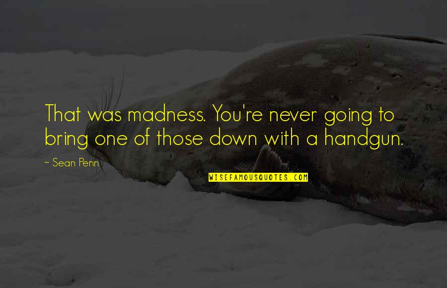 Bring You Down Quotes By Sean Penn: That was madness. You're never going to bring