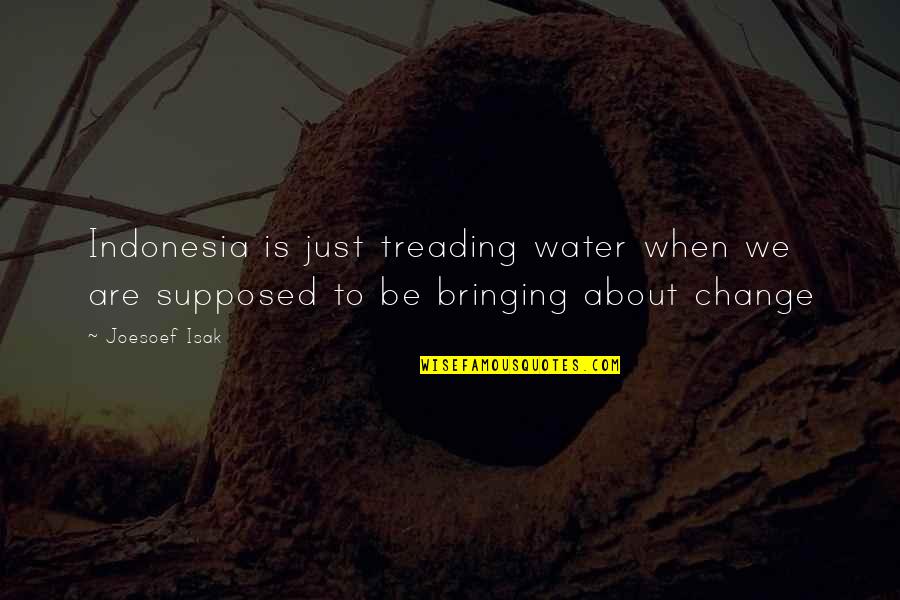 Bringing A Change Quotes By Joesoef Isak: Indonesia is just treading water when we are