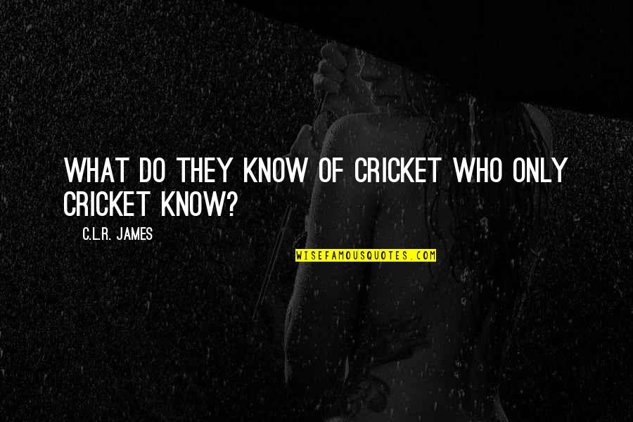 Bringing Heaven To Earth Quotes By C.L.R. James: What do they know of cricket who only