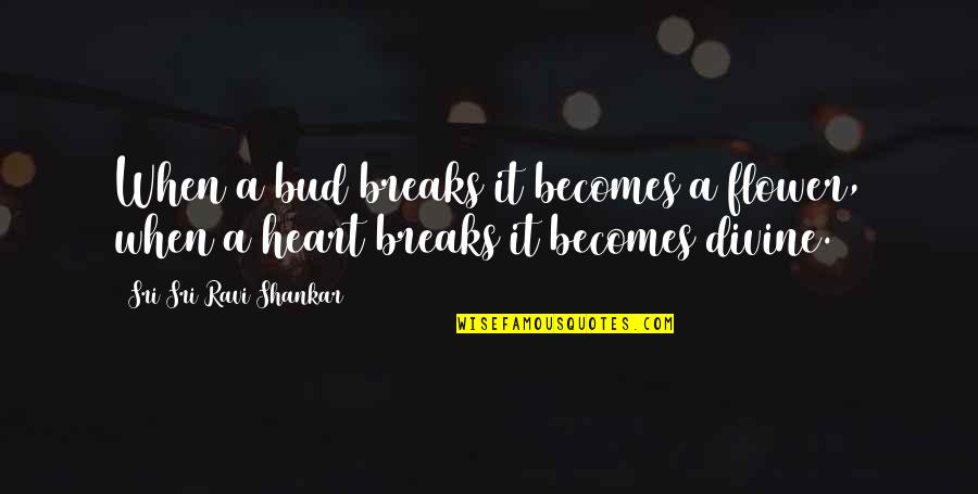 Briser La Quotes By Sri Sri Ravi Shankar: When a bud breaks it becomes a flower,