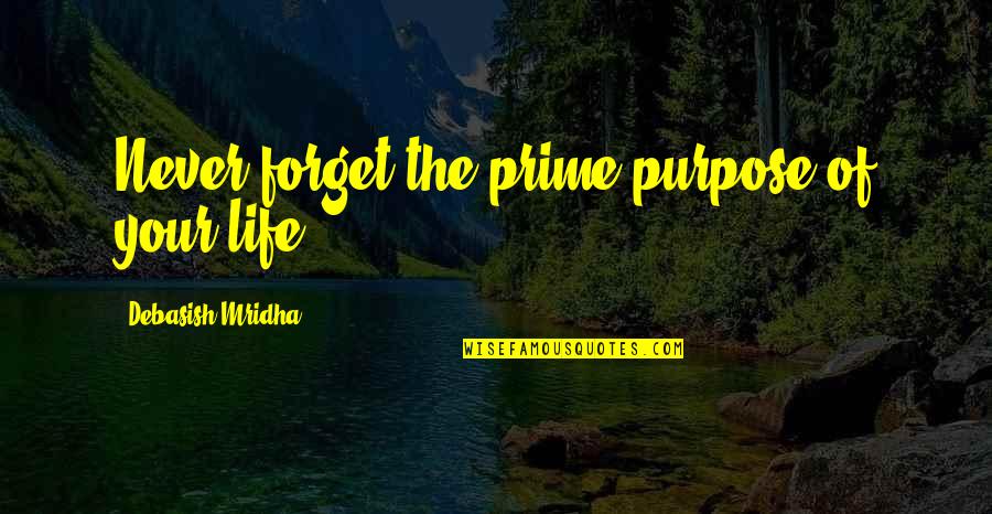 Briskin Cross Quotes By Debasish Mridha: Never forget the prime purpose of your life.