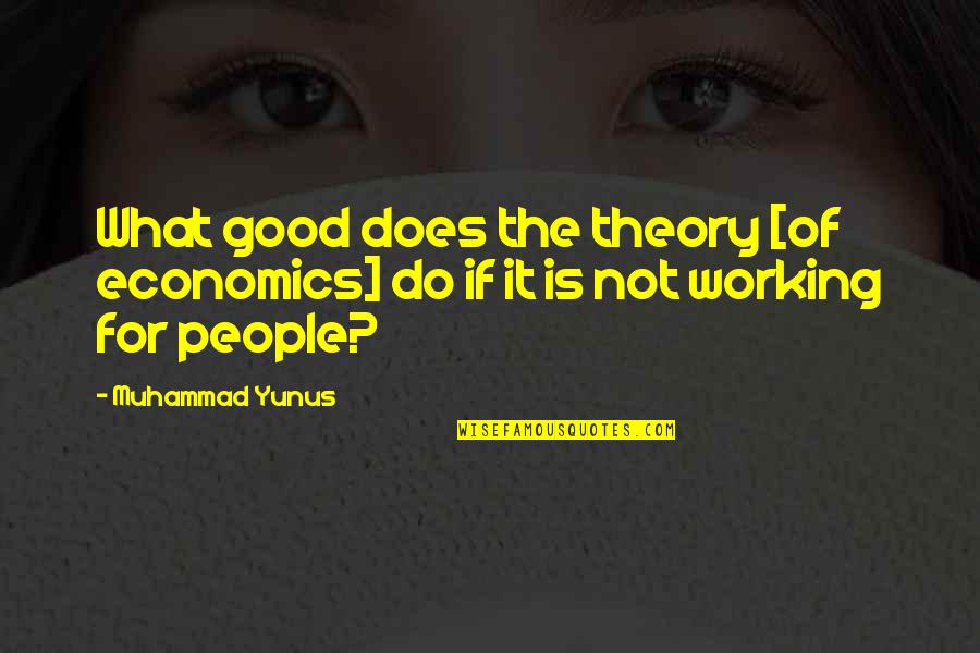 Brisomax Quotes By Muhammad Yunus: What good does the theory [of economics] do
