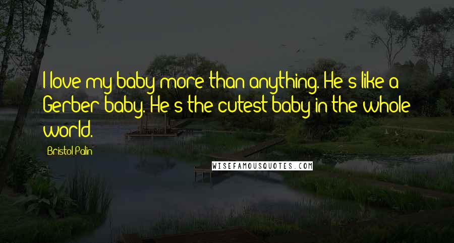 Bristol Palin quotes: I love my baby more than anything. He's like a Gerber baby. He's the cutest baby in the whole world.