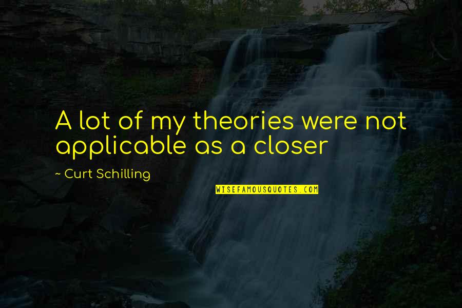 Bristot Double Shot Quotes By Curt Schilling: A lot of my theories were not applicable