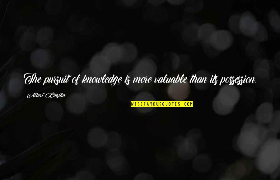 Bro Strider Quotes By Albert Einstein: The pursuit of knowledge is more valuable than