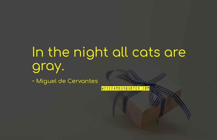 Broad Bay Manor School Quotes By Miguel De Cervantes: In the night all cats are gray. Broad Bay Manor School Quotes By Miguel De Cervantes: In the night all cats are gray.