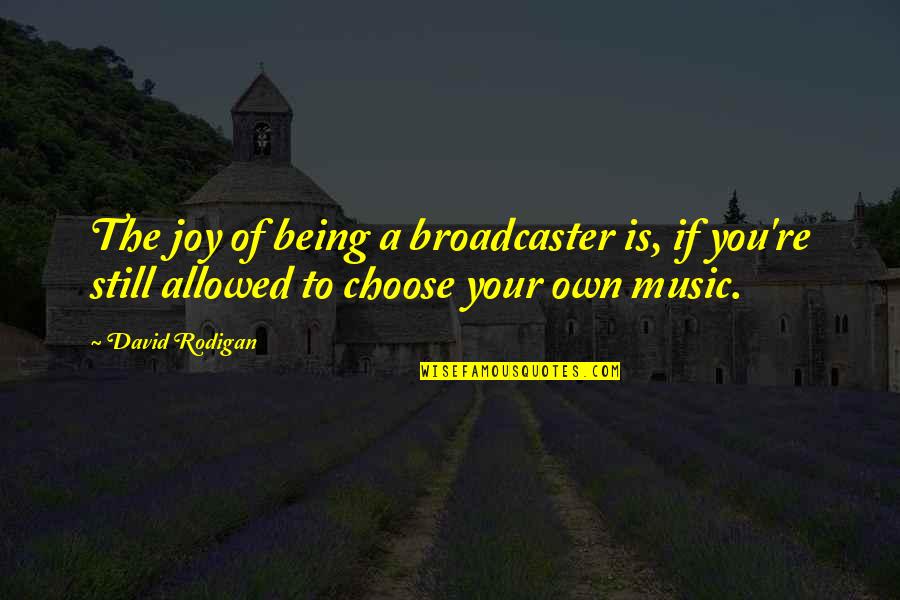 Broadcaster Quotes By David Rodigan: The joy of being a broadcaster is, if