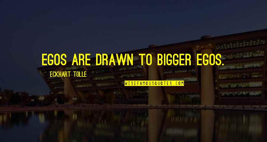 Broadened Quotes By Eckhart Tolle: Egos are drawn to bigger egos. Broadened Quotes By Eckhart Tolle: Egos are drawn to bigger egos.