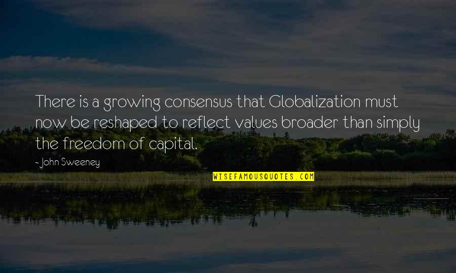Broader Quotes By John Sweeney: There is a growing consensus that Globalization must