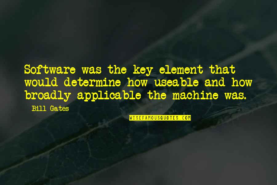 Broadly Quotes By Bill Gates: Software was the key element that would determine