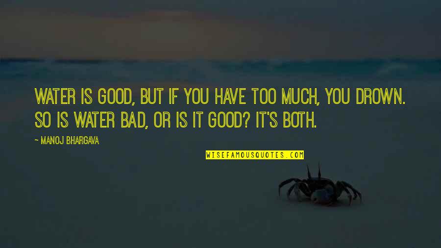 Broadsheets Of Waterdeep Quotes By Manoj Bhargava: Water is good, but if you have too