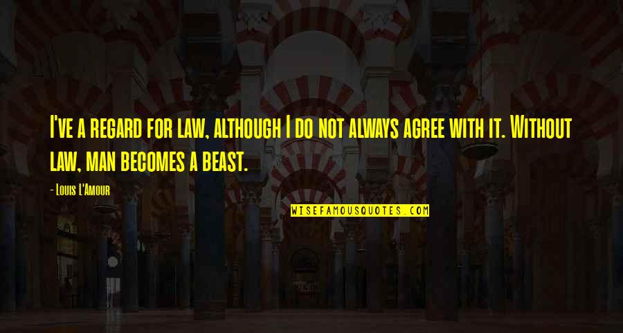 Brocas Helm Quotes By Louis L'Amour: I've a regard for law, although I do Brocas Helm Quotes By Louis L'Amour: I've a regard for law, although I do
