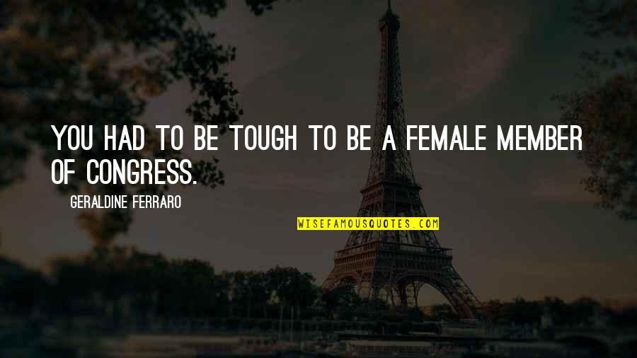 Brocchi For Men Quotes By Geraldine Ferraro: You had to be tough to be a