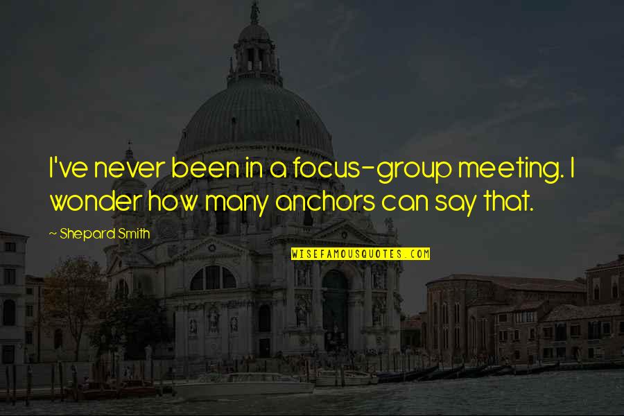 Brochero Quotes By Shepard Smith: I've never been in a focus-group meeting. I