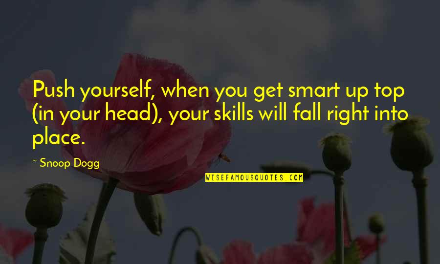 Brodo Quotes By Snoop Dogg: Push yourself, when you get smart up top