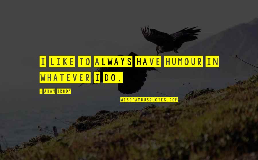 Brody's Quotes By Adam Brody: I like to always have humour in whatever Brody's Quotes By Adam Brody: I like to always have humour in whatever