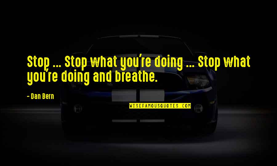 Brogans Shoes Quotes By Dan Bern: Stop ... Stop what you're doing ... Stop