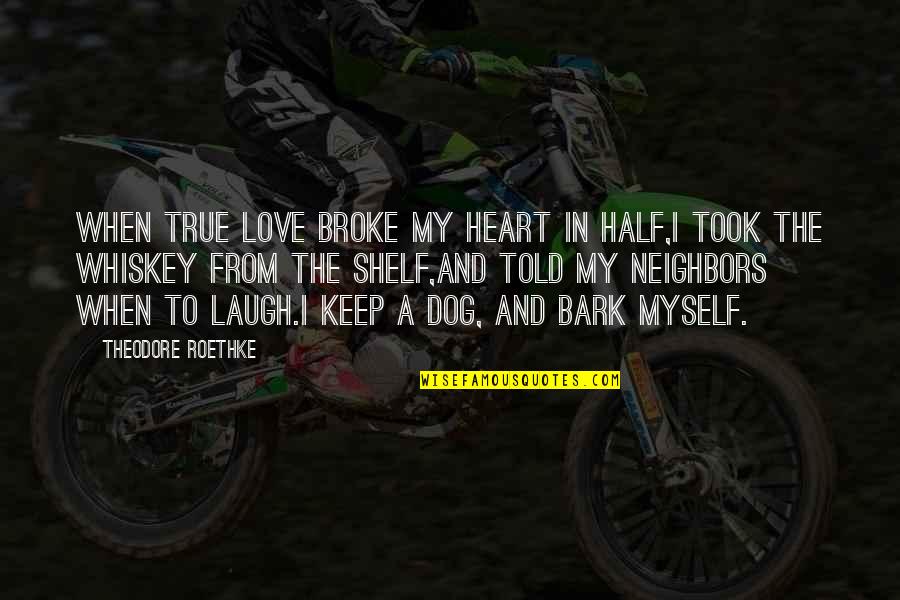 Broke Up In Love Quotes By Theodore Roethke: When true love broke my heart in half,I