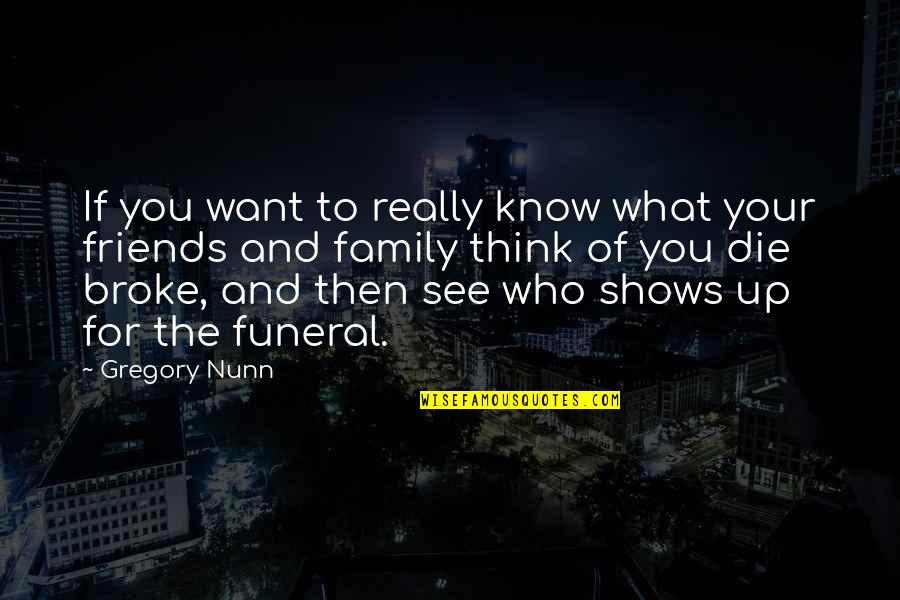 Broke Up Quotes By Gregory Nunn: If you want to really know what your