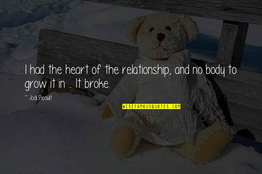 Broke Up Relationship Quotes By Jodi Picoult: I had the heart of the relationship, and