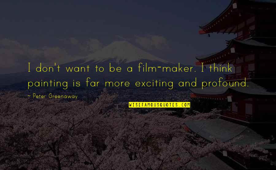 Broken But Blessed Quotes By Peter Greenaway: I don't want to be a film-maker. I