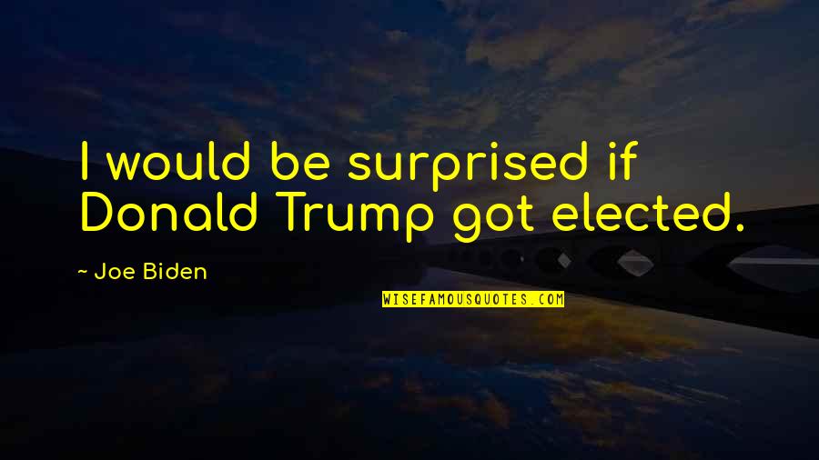 Broken But Strong Girl Quotes By Joe Biden: I would be surprised if Donald Trump got