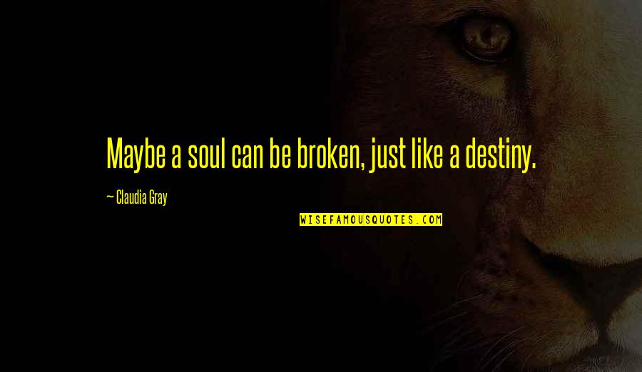 Broken Destiny Quotes By Claudia Gray: Maybe a soul can be broken, just like