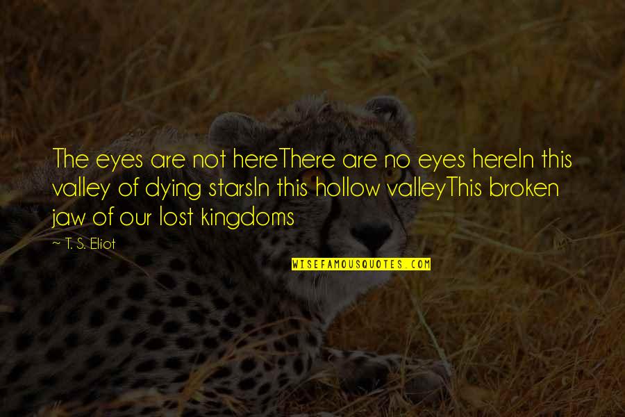 Broken Eyes Quotes By T. S. Eliot: The eyes are not hereThere are no eyes Broken Eyes Quotes By T. S. Eliot: The eyes are not hereThere are no eyes