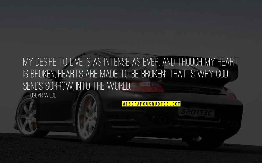 Broken Heart And God Quotes By Oscar Wilde: My desire to live is as intense as