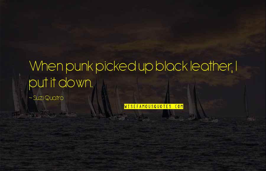Broken Heart And Healing Quotes By Suzi Quatro: When punk picked up black leather, I put