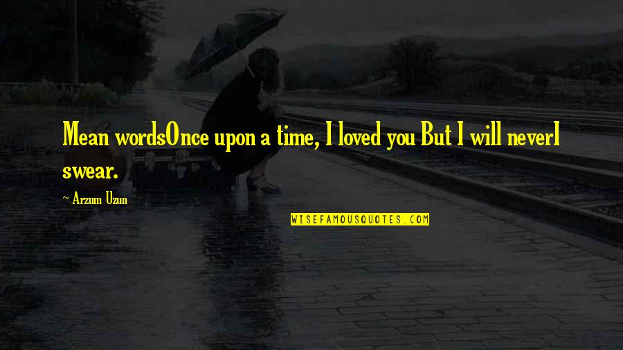 Broken Heart Heartbreak Quotes By Arzum Uzun: Mean wordsOnce upon a time, I loved you
