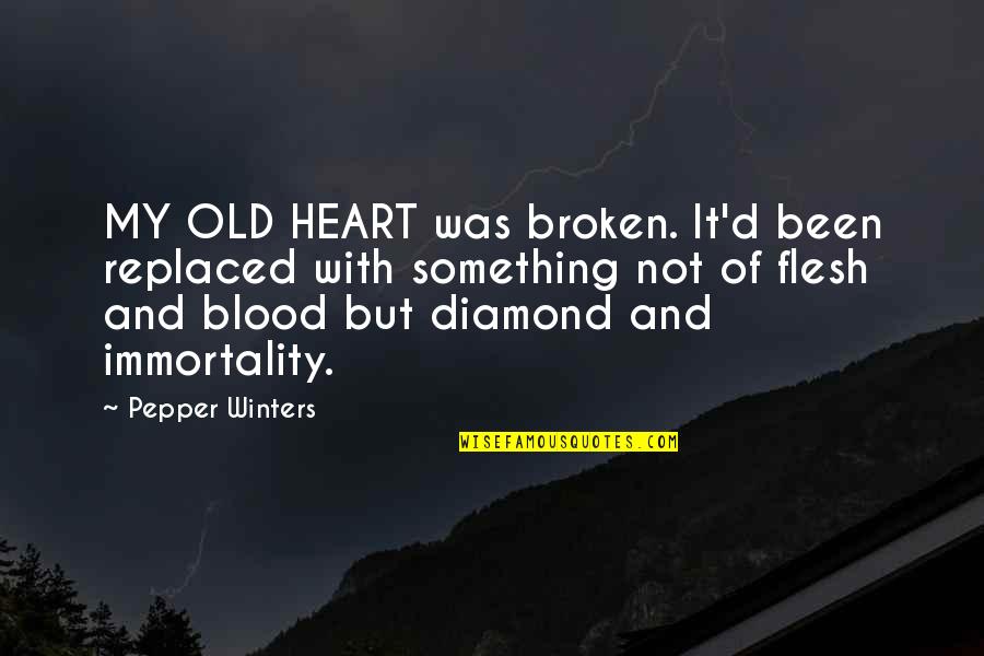 Broken Heart With Quotes By Pepper Winters: MY OLD HEART was broken. It'd been replaced