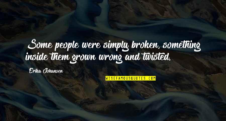 Broken Inside Quotes By Erika Johansen: Some people were simply broken, something inside them