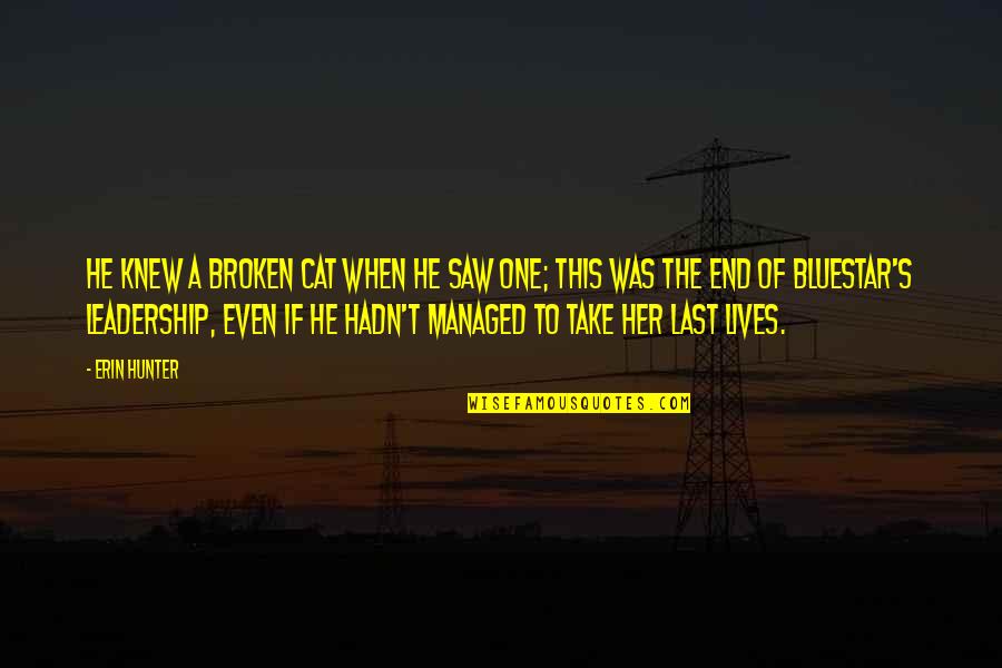 Broken Lives Quotes By Erin Hunter: He knew a broken cat when he saw Broken Lives Quotes By Erin Hunter: He knew a broken cat when he saw