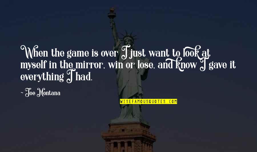 Broken Marriage Separation Quotes By Joe Montana: When the game is over I just want Broken Marriage Separation Quotes By Joe Montana: When the game is over I just want