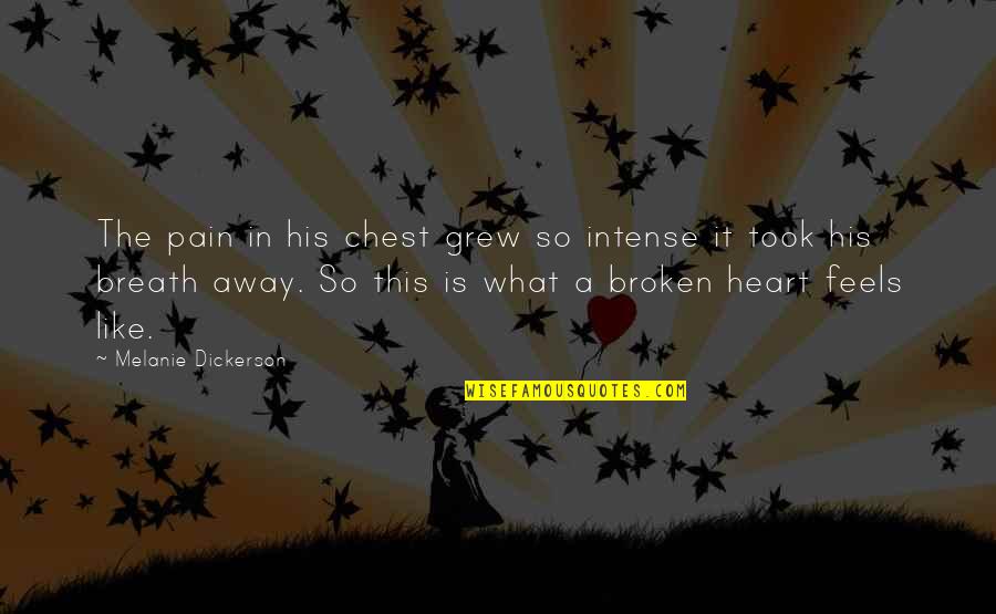 Broken Pain Quotes By Melanie Dickerson: The pain in his chest grew so intense