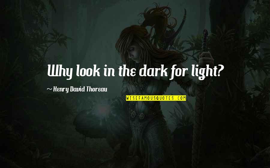Broken Paradise Quotes By Henry David Thoreau: Why look in the dark for light?